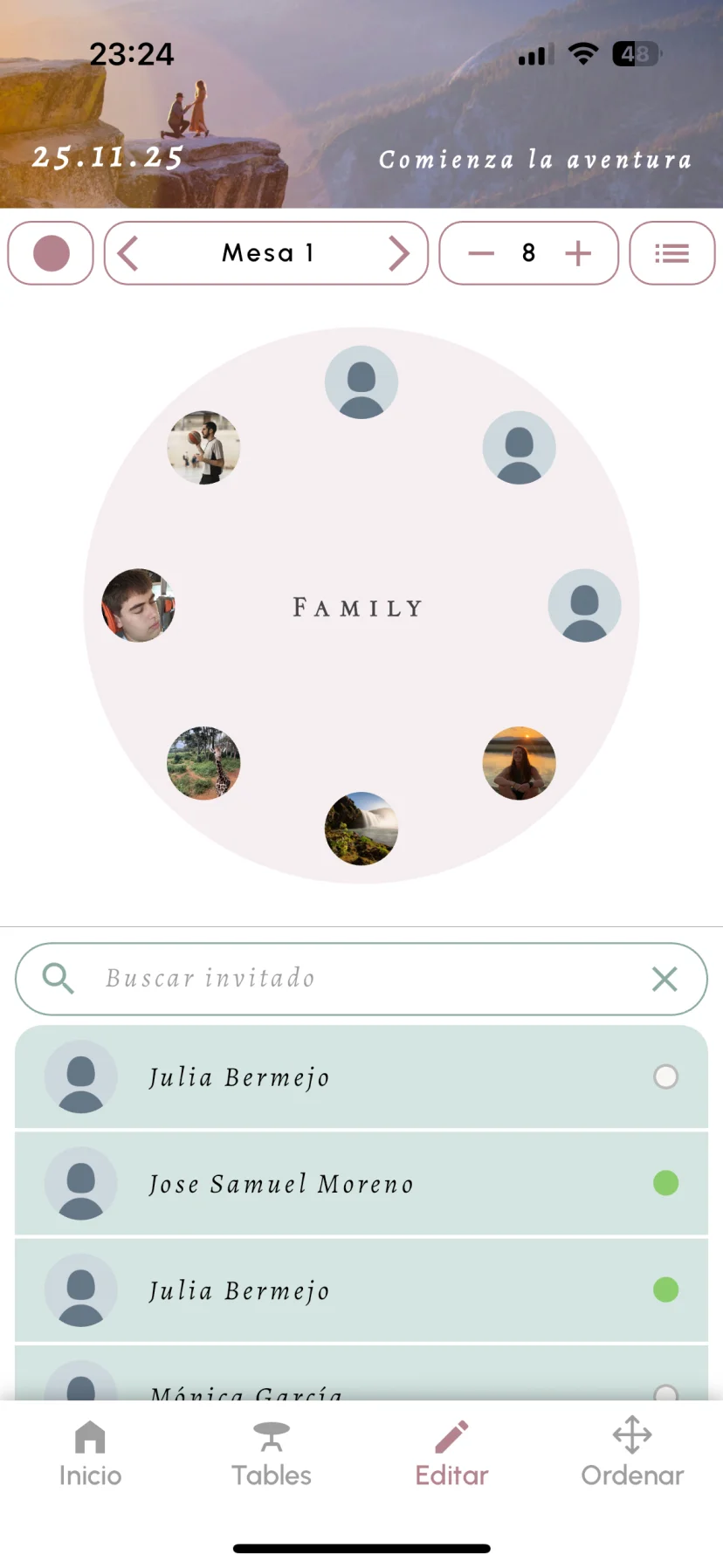 Plano de mesas en Wataboda Novios