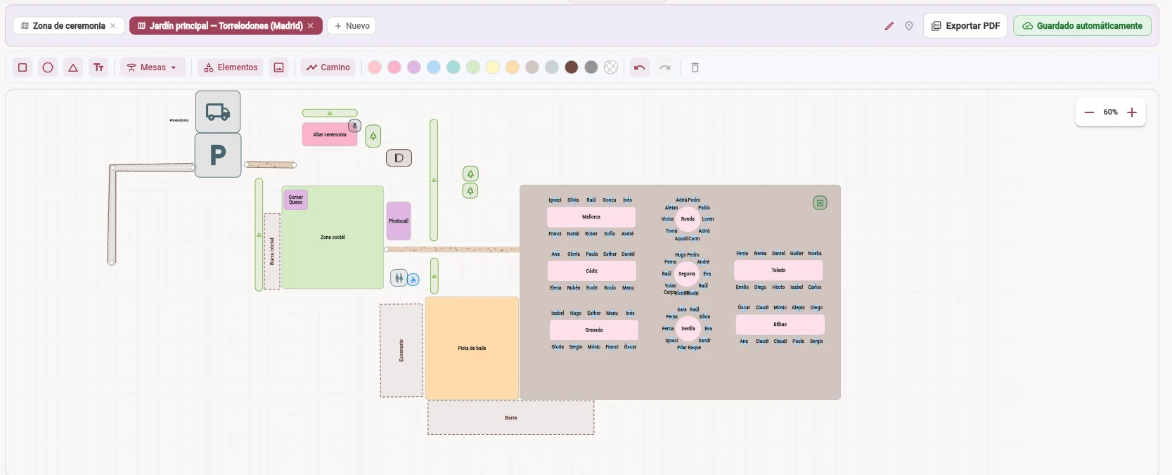 Editor del plano del recinto